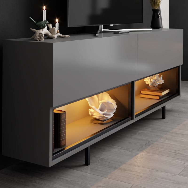 Cielieucel TV-benk 180 cm - Antrasitt - Møbler - Mediamøbel & tv møbel - Mediestativ & veggfeste