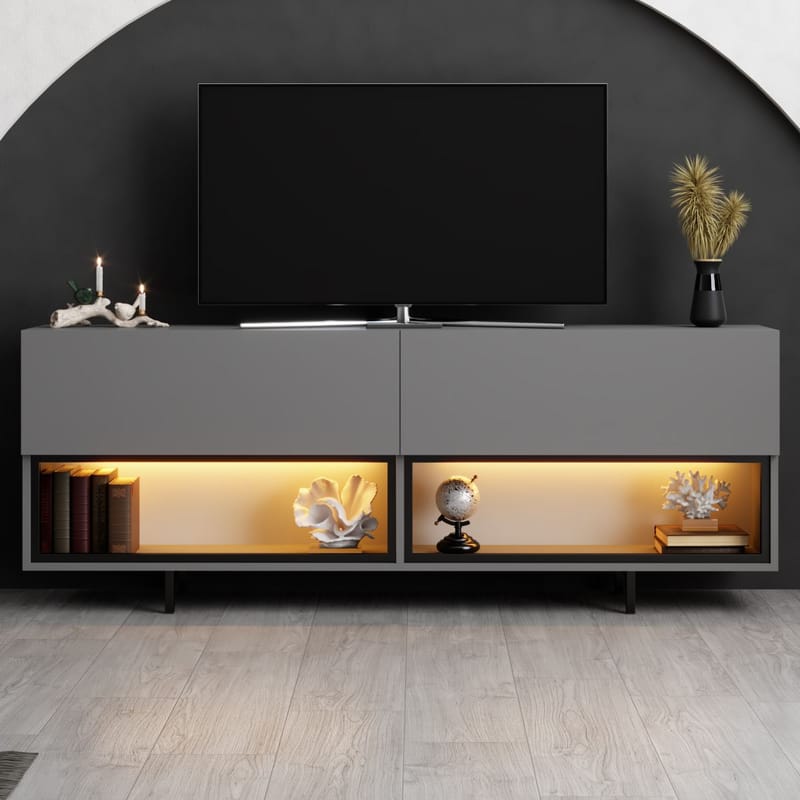 Cielieucel TV-benk 180 cm - Antrasitt - Møbler - Mediamøbel & tv møbel - Mediestativ & veggfeste