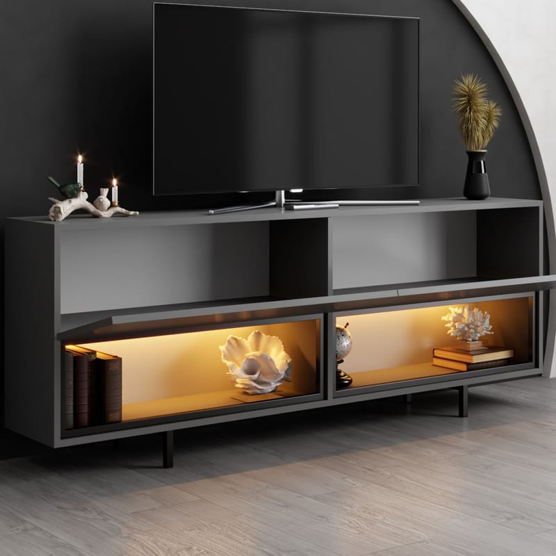 Cielieucel TV-benk 180 cm - Antrasitt - Møbler - Mediamøbel & tv møbel - Mediestativ & veggfeste