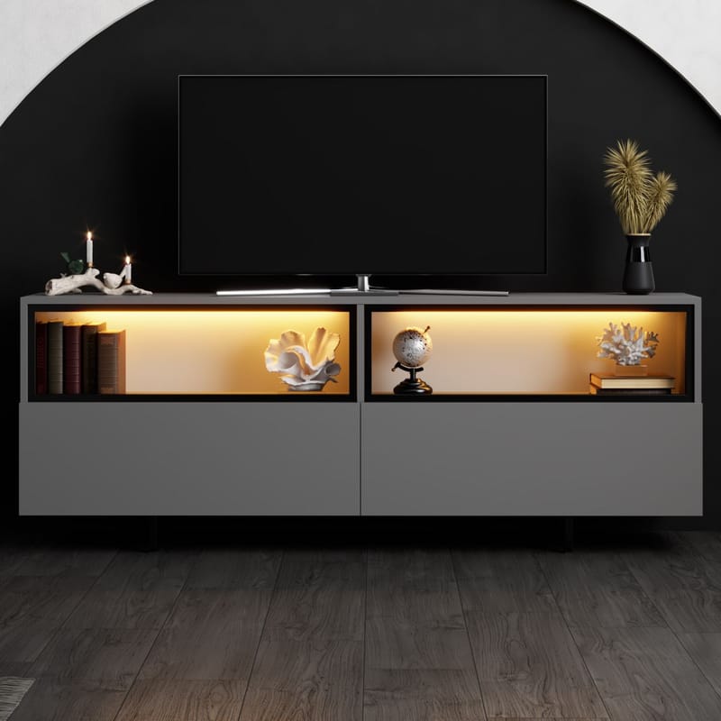 Cielieucel TV-benk 180 cm - Antrasitt - Møbler - Mediamøbel & tv møbel - Mediestativ & veggfeste