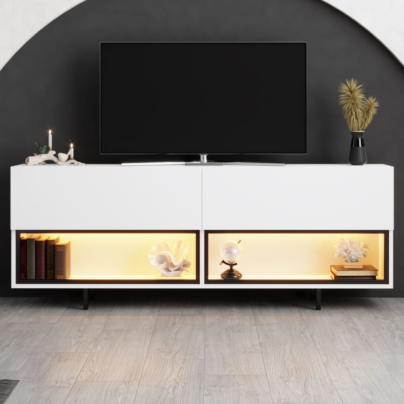 Cielieucel TV-benk 180 cm - Hvit - Møbler - Mediamøbel & tv møbel - Mediestativ & veggfeste