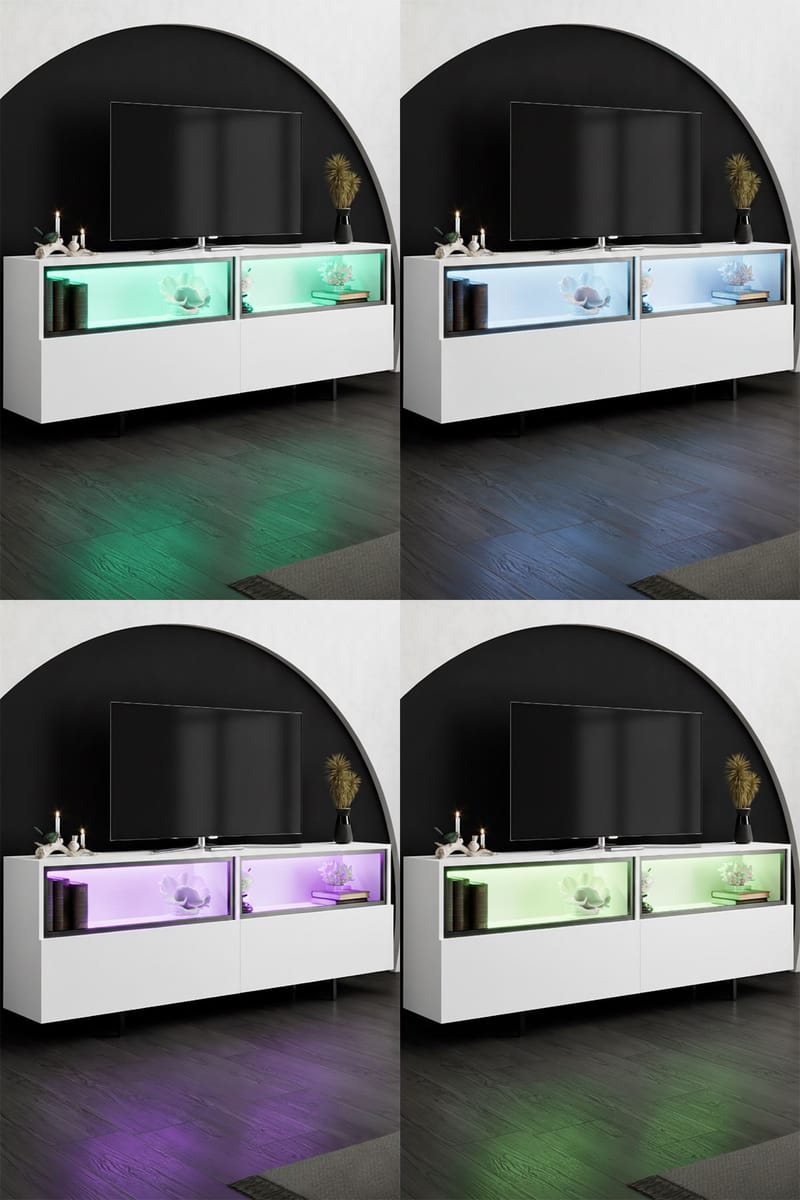 Cielieucel TV-benk 180 cm - Hvit - Møbler - Mediamøbel & tv møbel - Mediestativ & veggfeste