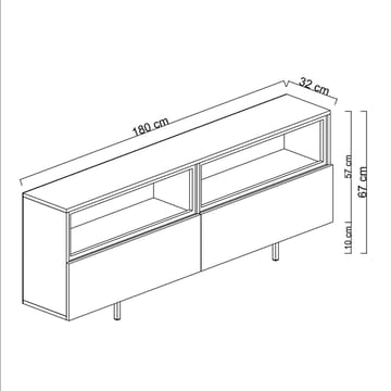 Cielieucel TV-benk 180 cm - Hvit - Møbler - Mediamøbel & tv møbel - TV-benk & mediabenk