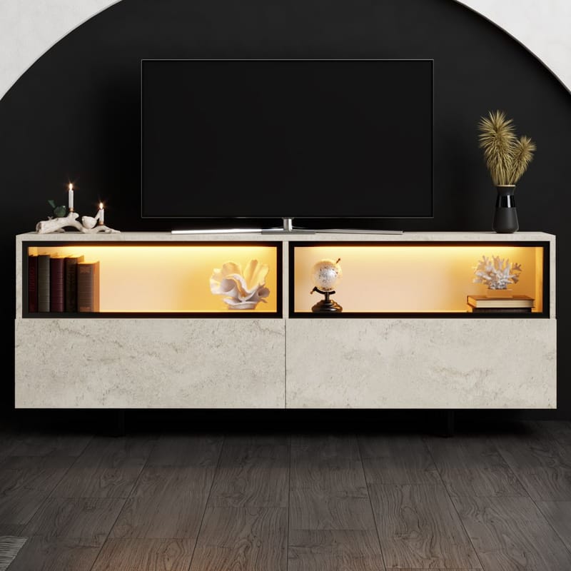 Cielieucel TV-benk 180 cm - Travertin - Møbler - Mediamøbel & tv møbel - Mediestativ & veggfeste