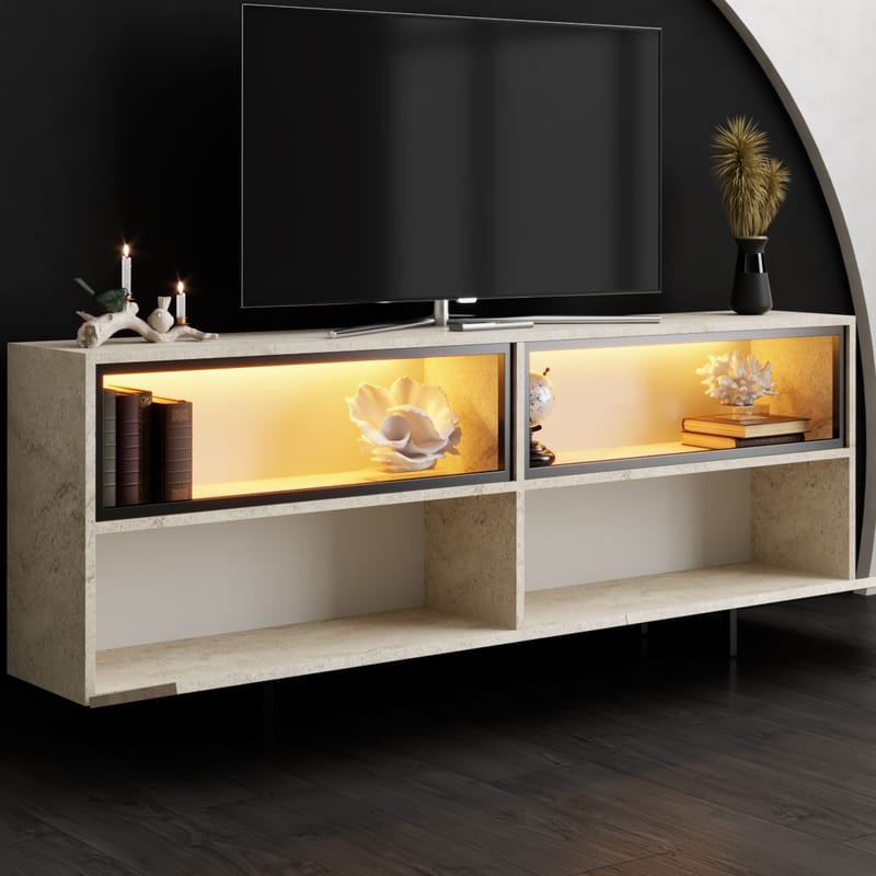 Cielieucel TV-benk 180 cm - Travertin - Møbler - Mediamøbel & tv møbel - Mediestativ & veggfeste