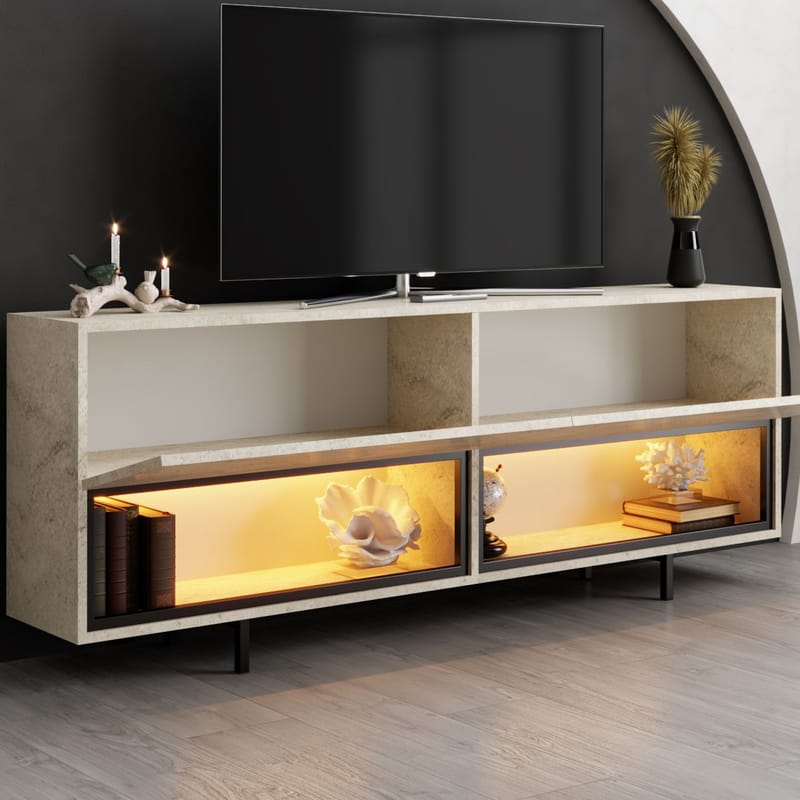 Cielieucel TV-benk 180 cm - Travertin - Møbler - Mediamøbel & tv møbel - Mediestativ & veggfeste