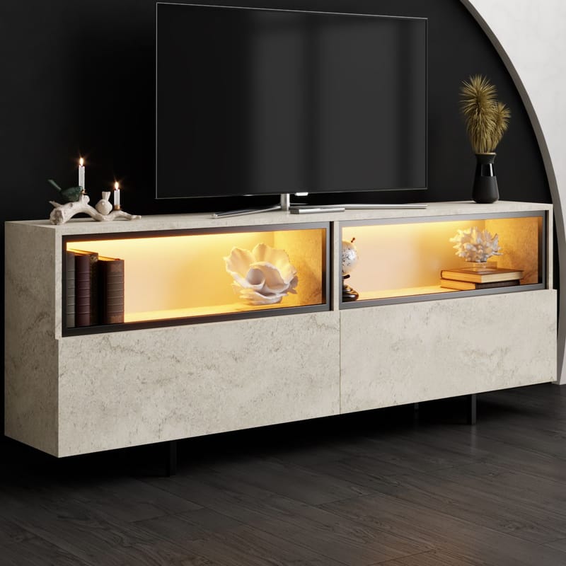 Cielieucel TV-benk 180 cm - Travertin - Møbler - Mediamøbel & tv møbel - Mediestativ & veggfeste