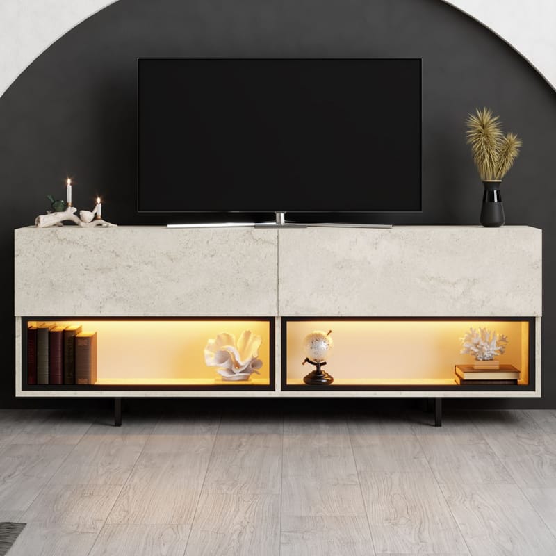 Cielieucel TV-benk 180 cm - Travertin - Møbler - Mediamøbel & tv møbel - Mediestativ & veggfeste