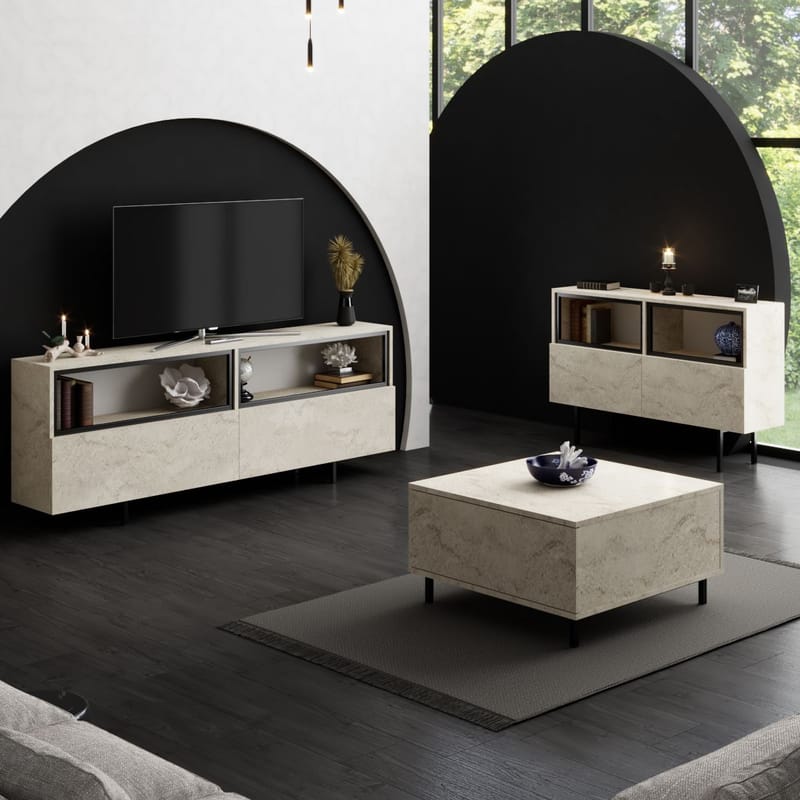 Cielieucel TV-benk 180 cm - Travertin - Møbler - Mediamøbel & tv møbel - Mediestativ & veggfeste