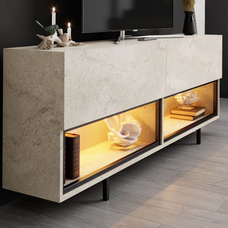 Cielieucel TV-benk 180 cm - Travertin - Møbler - Mediamøbel & tv møbel - Mediestativ & veggfeste