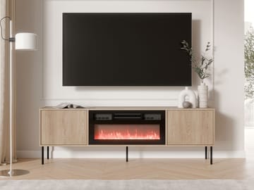 Claven Gulvstående TV-benk 183 cm med Oppbevaring i Mørkt Tre - Beige - Møbler - Mediamøbel & tv møbel - TV-benk & mediabenk