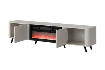 Clement Gulvstående TV-benk 200 cm med Oppbevaring i Malt Tre - Beige - Møbler - Mediamøbel & tv møbel - TV-benk & mediabenk