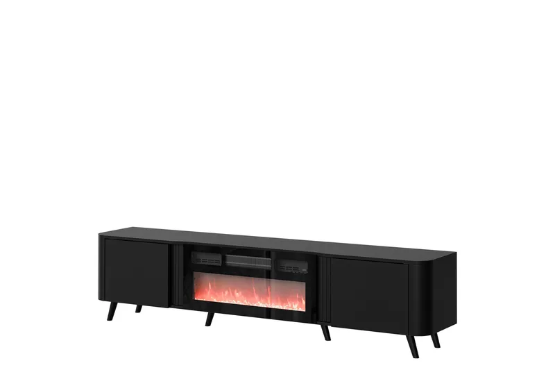 Clement TV-benk 200 cm, Svart