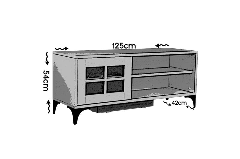 Comfortale TV-benk 125 cm - Hvit - TV-benk & mediabenk