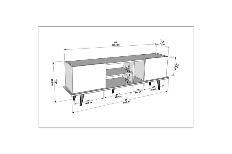 Corvo TV-benk 154,4 cm - Eik - Møbler - Mediamøbel & tv møbel - TV-benk & mediabenk