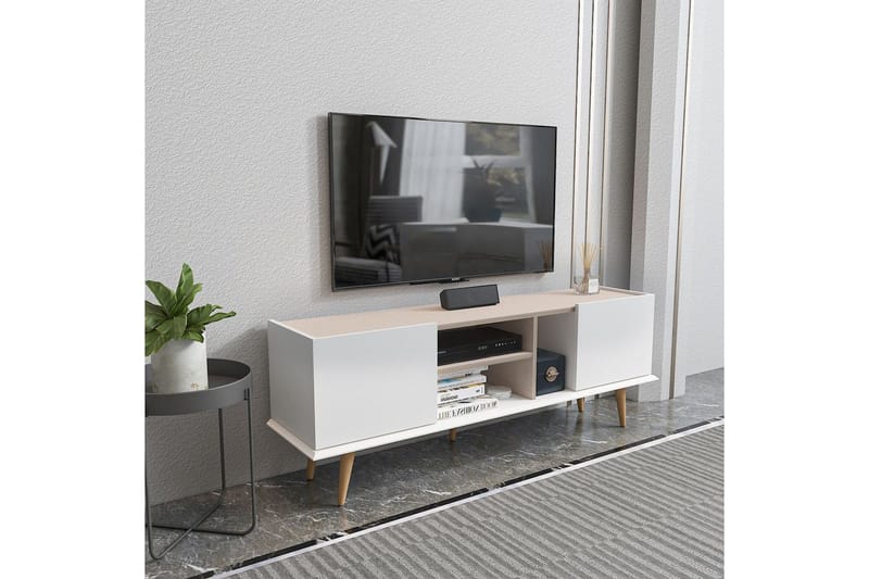 Corvo TV-benk 154,4 cm - Hvit/Beige - Møbler - Mediamøbel & tv møbel - TV-benk & mediabenk