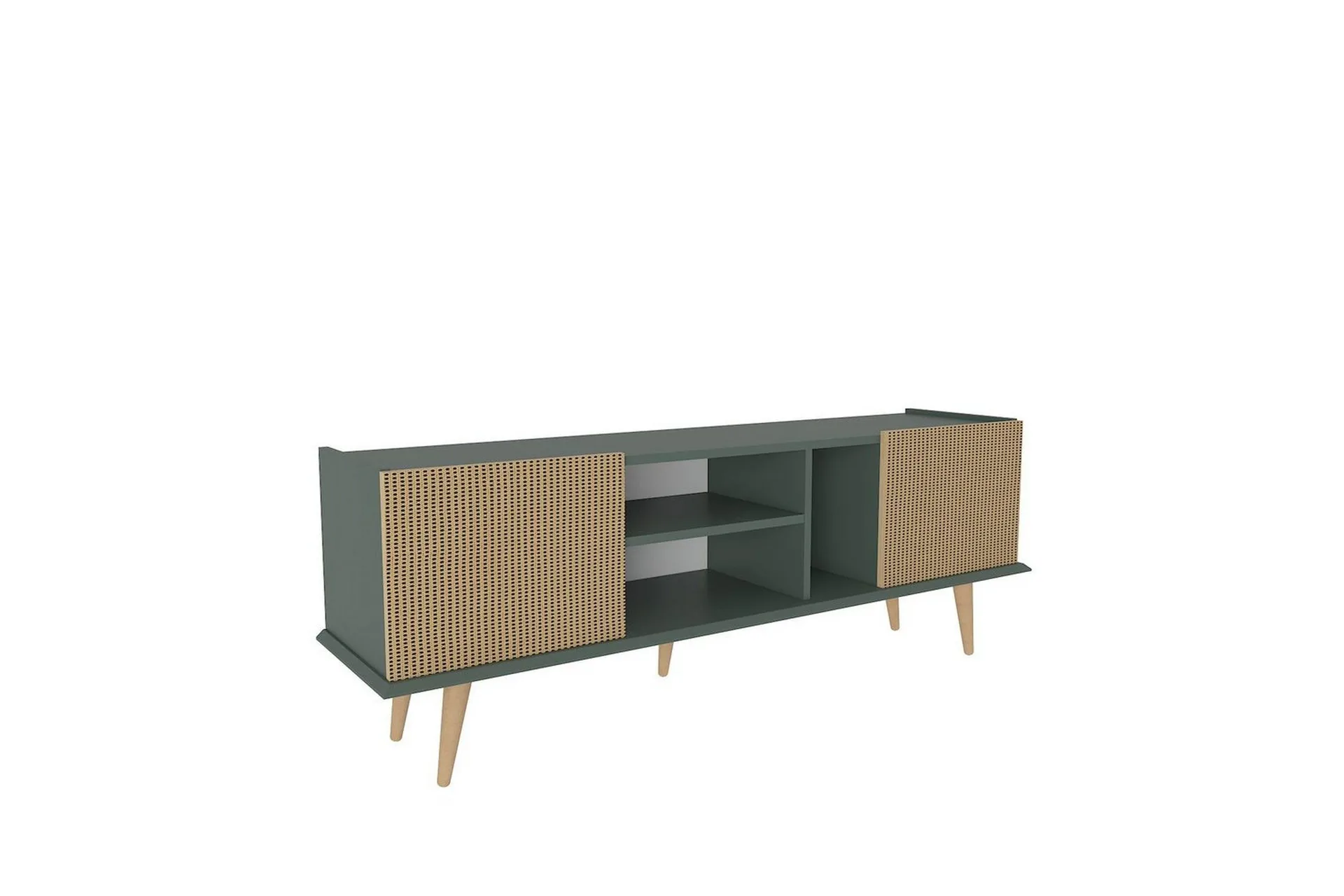 Corvo TV-benk 154,4 cm - Lys Brun/Grønn