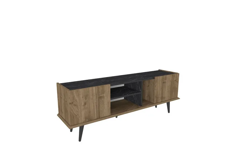 Corvo TV-benk 154,4 cm - Valnøtt/Sort - Møbler - Mediamøbel & tv møbel - TV-benk & mediabenk