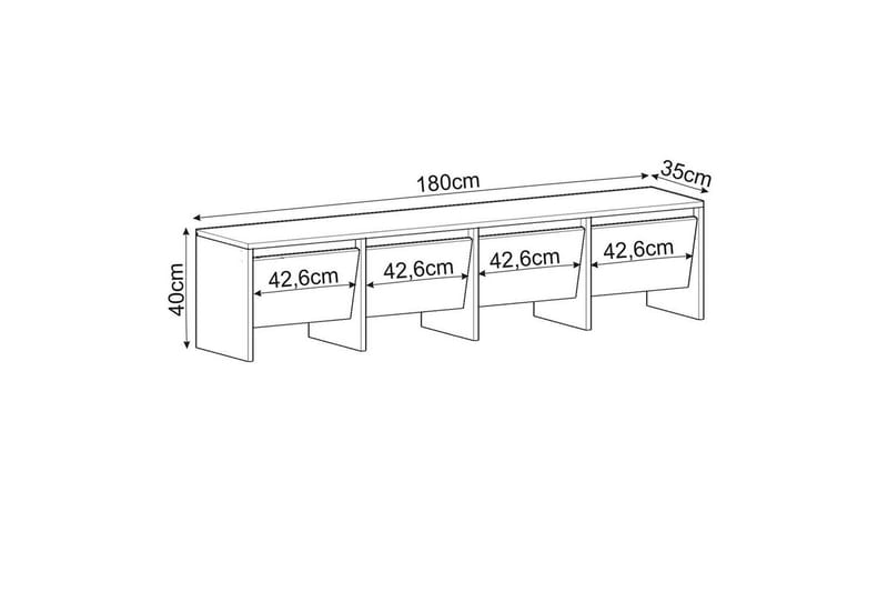 Crala Gulvstående TV-benk 180 cm med Oppbevaring i Tre - Beige - Møbler - Mediamøbel & tv møbel - TV-benk & mediabenk