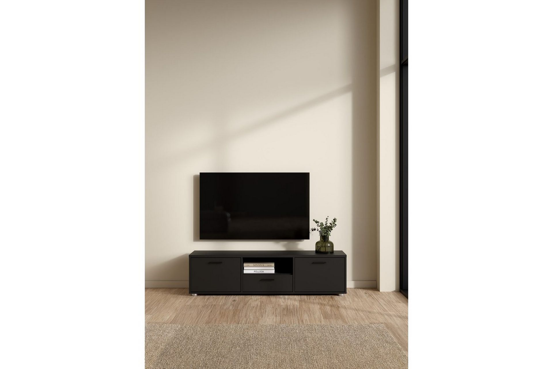 Cristian TV-benk 147 cm - Svart - Møbler - Mediamøbel & tv møbel - TV-benk & mediabenk