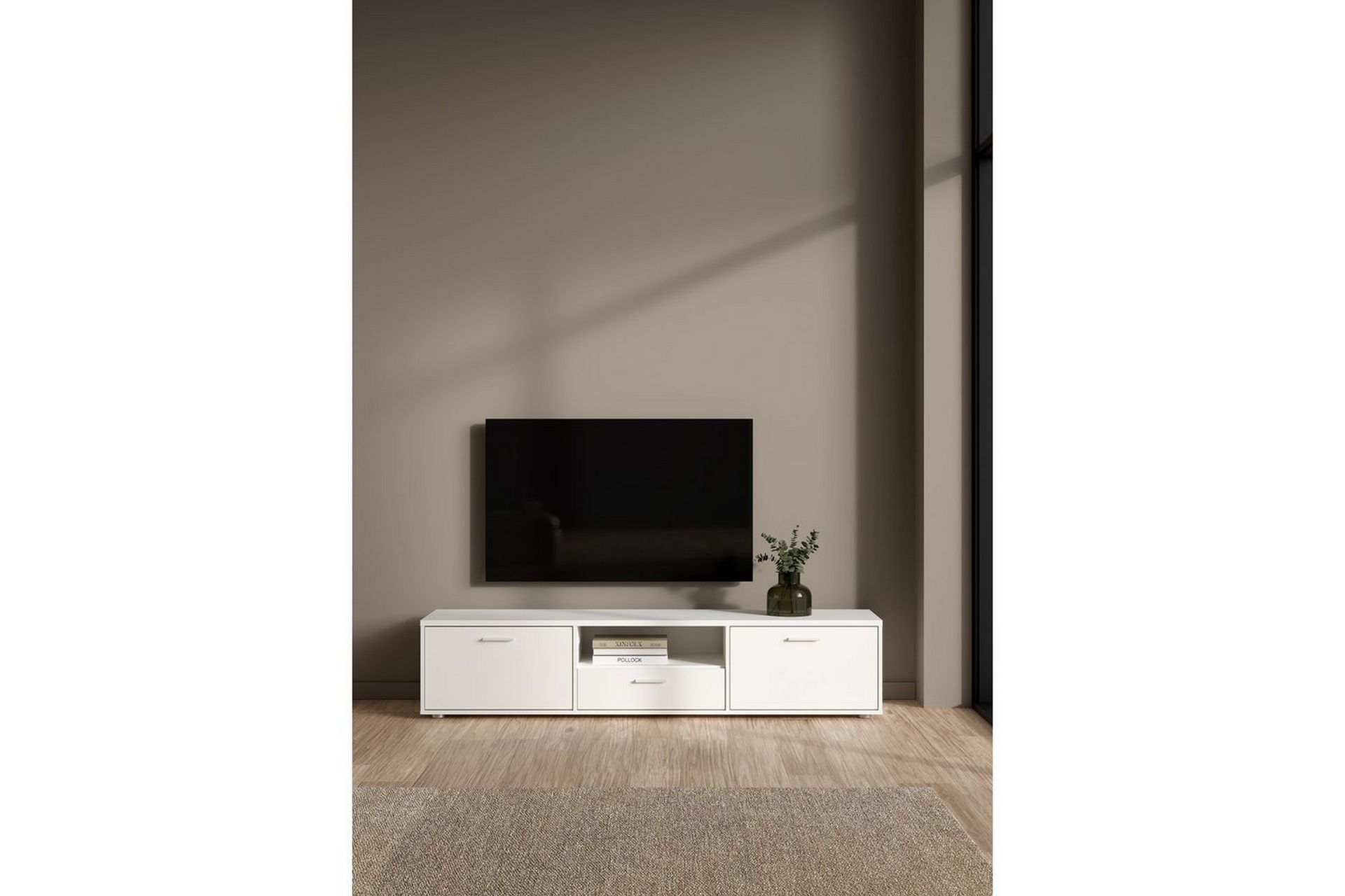 Cristian TV-stativ 38 cm - Hvit - Møbler - Mediamøbel & tv møbel - Mediestativ & veggfeste