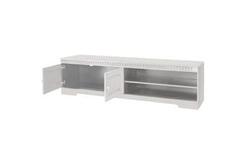 Cubrix Gulvstående TV-benk 162 cm med Oppbevaring i Furu - Hvit - Møbler - Mediamøbel & tv møbel - TV-benk & mediabenk