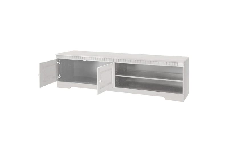 Cubrix Gulvstående TV-benk 162 cm med Oppbevaring i Furu - Hvit - Møbler - Mediamøbel & tv møbel - TV-benk & mediabenk