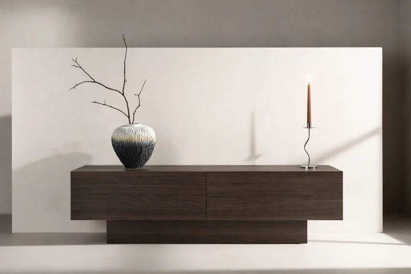 Cuenca TV-benk 160 cm, Semsket skinn