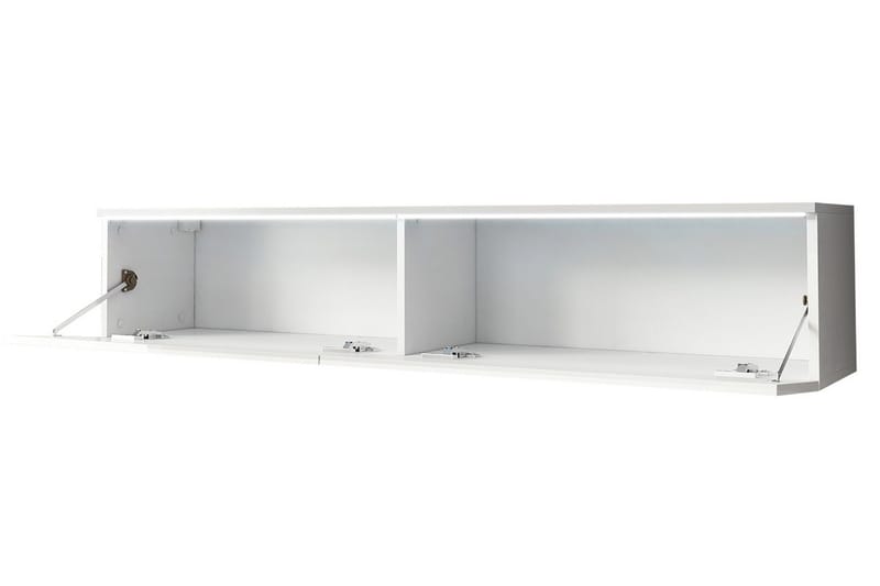 Cuguen TV-benk 140 cm LED-belysning - Grå/Hvit - Møbler - Mediamøbel & tv møbel - TV-benk & mediabenk