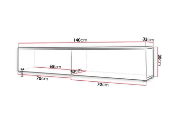 Cuguen Tv-skap 140 cm - Hvit/Natur - Møbler - Mediamøbel & tv møbel - TV-benk & mediabenk