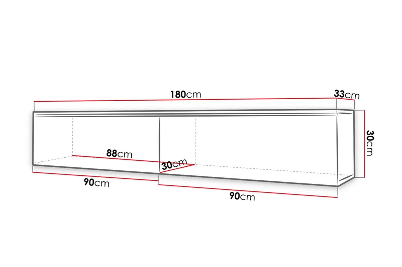 Cuguen Tv-skap 180 cm Hvit LED - Natur - Møbler - Mediamøbel & tv møbel - TV-benk & mediabenk