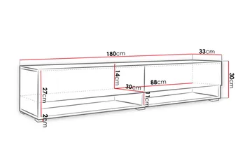 Cuguen Tv-skap 180 cm RGB LED - Natur - Møbler - Mediamøbel & tv møbel - TV-benk & mediabenk