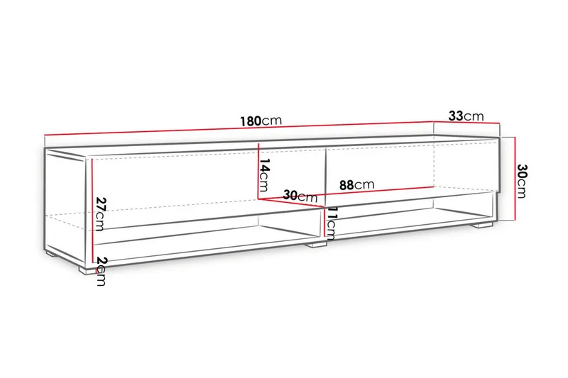 Cuguen Tv-skap 180 cm RGB LED - Natur - Møbler - Mediamøbel & tv møbel - TV-benk & mediabenk