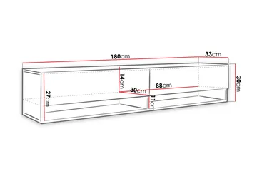 Cuguen Tv-skap 180 cm RGB LED - Natur - Møbler - Mediamøbel & tv møbel - TV-benk & mediabenk