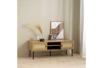 Cyndy Gulvstående TV-benk 120 cm med Oppbevaring i Lyst Tre - Beige - Møbler - Mediamøbel & tv møbel - TV-benk & mediabenk