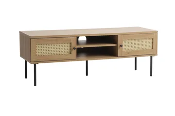 Cyndy Gulvstående TV-benk 120 cm med Oppbevaring i Lyst Tre - Beige - Møbler - Mediamøbel & tv møbel - TV-benk & mediabenk