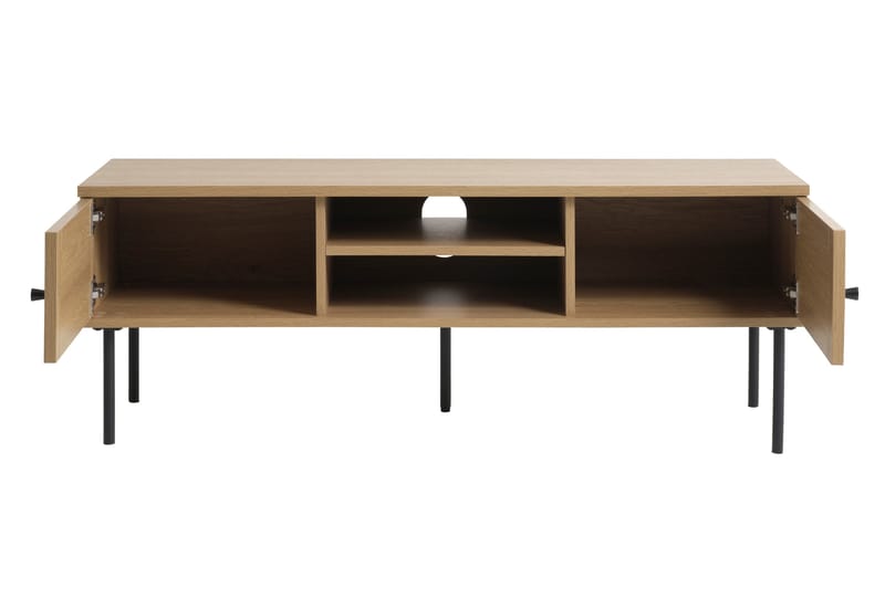 Cyndy Gulvstående TV-benk 120 cm med Oppbevaring i Lyst Tre - Beige - Møbler - Mediamøbel & tv møbel - TV-benk & mediabenk