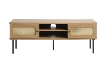 Cyndy Gulvstående TV-benk 120 cm med Oppbevaring i Lyst Tre - Beige - Møbler - Mediamøbel & tv møbel - TV-benk & mediabenk