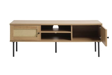Cyndy Gulvstående TV-benk 120 cm med Oppbevaring i Lyst Tre - Beige - Møbler - Mediamøbel & tv møbel - TV-benk & mediabenk