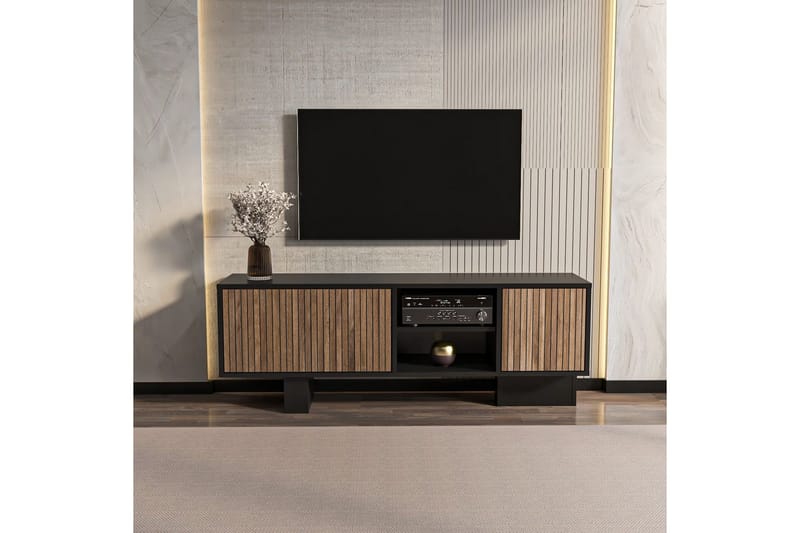 Dargaville TV-benk 150 cm - Sort/Brun - Møbler - Mediamøbel & tv møbel - TV-benk & mediabenk