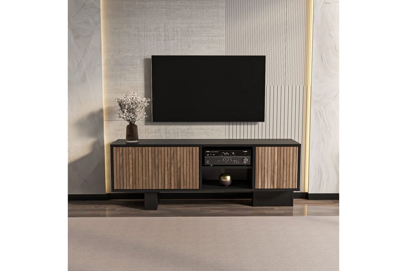 Dargaville TV-benk 150 cm - Sort/Brun - Møbler - Mediamøbel & tv møbel - TV-benk & mediabenk