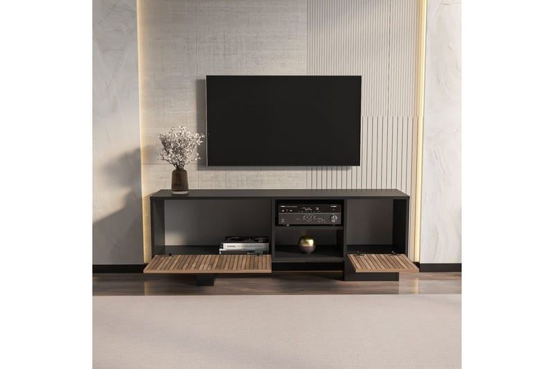 Dargaville TV-benk 150 cm - Sort/Brun - Møbler - Mediamøbel & tv møbel - TV-benk & mediabenk