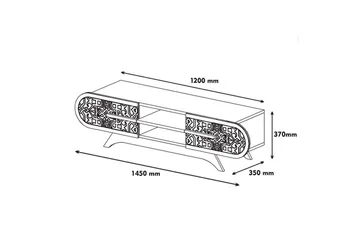Defneia TV-benk 145 cm - Hvit/Natur - Møbler - Mediamøbel & tv møbel - TV-benk & mediabenk