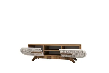 Defneia TV-benk 145 cm - Hvit/Natur - Møbler - Mediamøbel & tv møbel - TV-benk & mediabenk