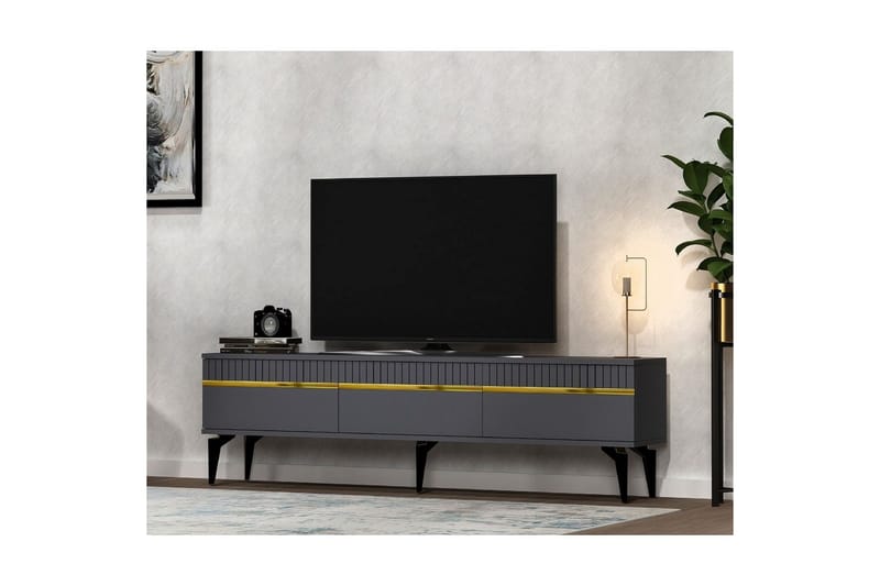 Defneia TV-benk 180 cm - Gull/Antrasitt - Møbler - Mediamøbel & tv møbel - TV-benk & mediabenk