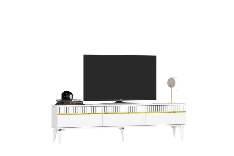 Defneia TV-benk 180 cm - Gull/Hvit - Møbler - Mediamøbel & tv møbel - TV-benk & mediabenk