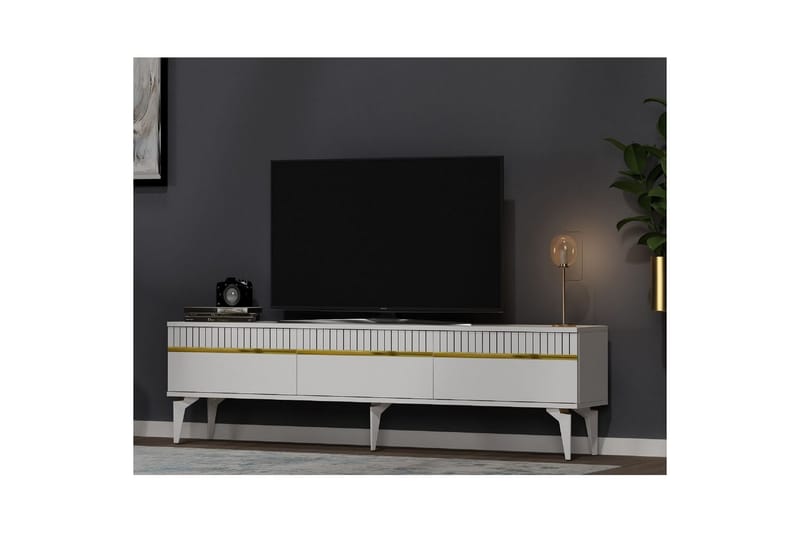 Defneia TV-benk 180 cm - Gull/Hvit - Møbler - Mediamøbel & tv møbel - TV-benk & mediabenk