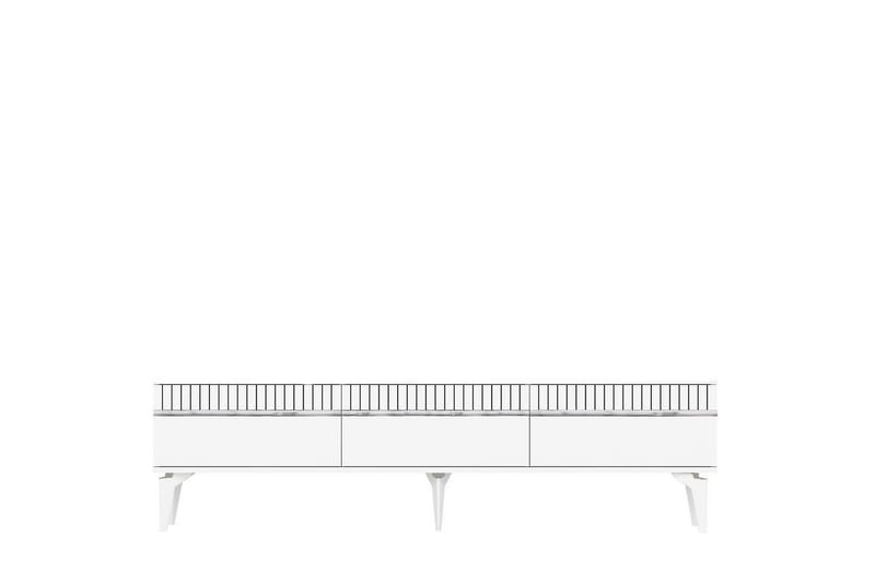 Defneia TV-benk 180 cm - Hvit/Sølv - Møbler - Mediamøbel & tv møbel - TV-benk & mediabenk