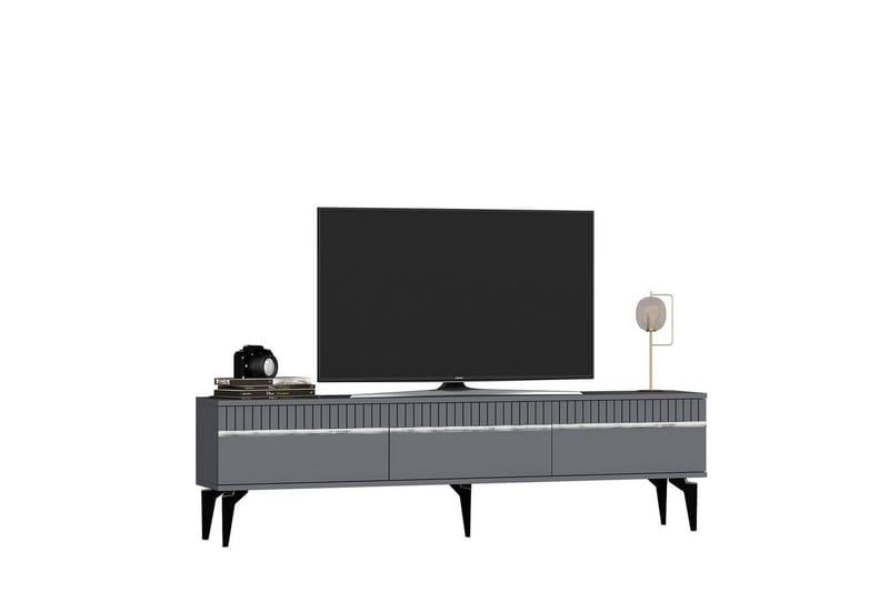 Defneia TV-benk 180 cm - Sølv/Antrasitt - Møbler - Mediamøbel & tv møbel - TV-benk & mediabenk