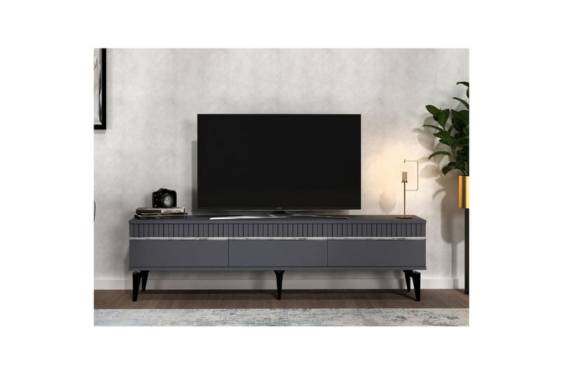 Defneia TV-benk 180 cm - Sølv/Antrasitt - Møbler - Mediamøbel & tv møbel - TV-benk & mediabenk